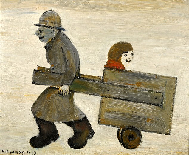 lowry boy in cart