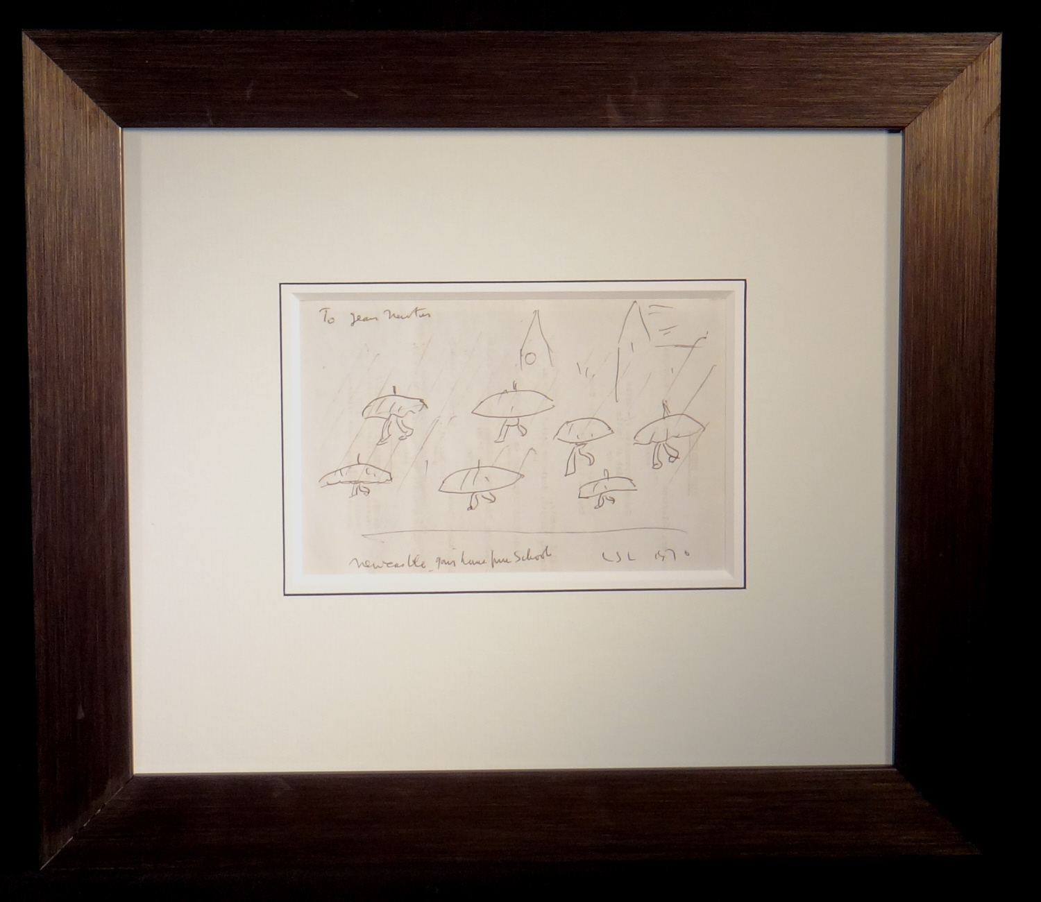 lowry, original drawing, coming home from school