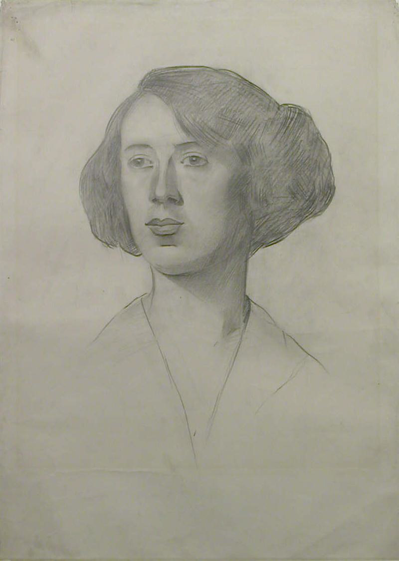 lowry girl with bouffant hair original drawing
