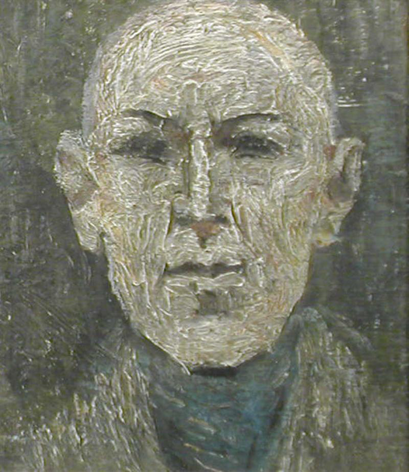 lowry head of a bald man original drawing