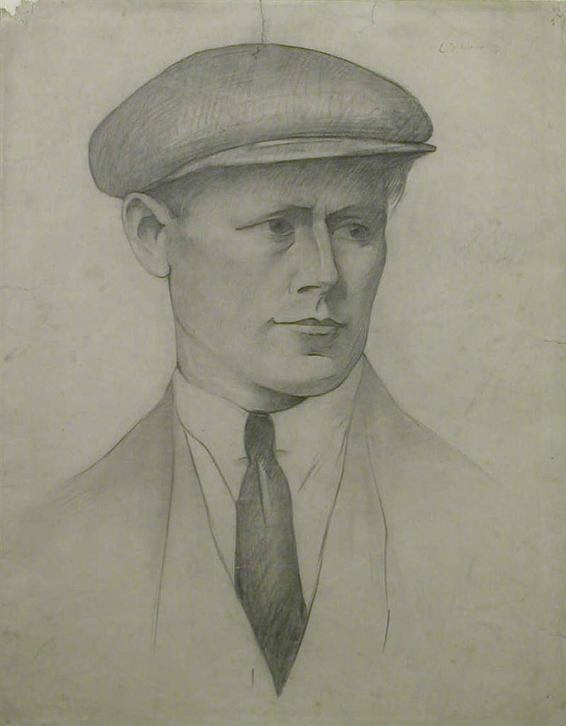 lowry head of a young man original drawing