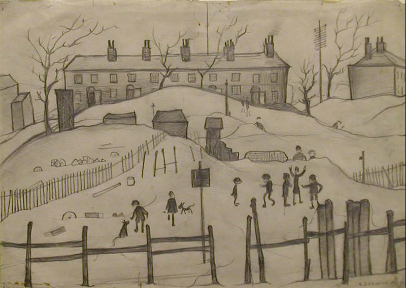 lowry houses in Broughton original drawing