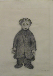 lowry man in overcoat drawing