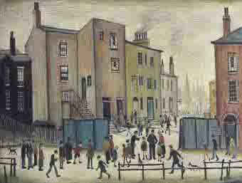 lowry old houses, painting