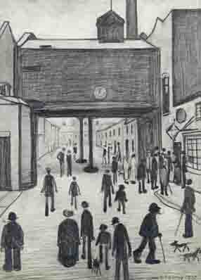 lowry outside a mill original painting