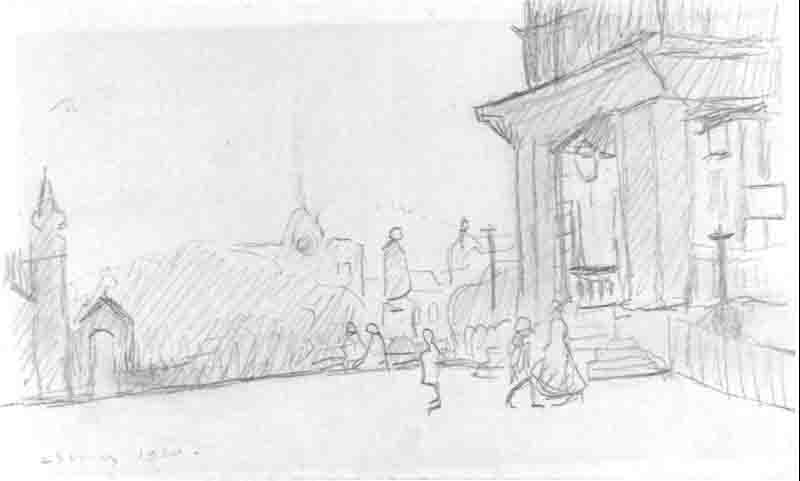 lowry, peel park, sketch