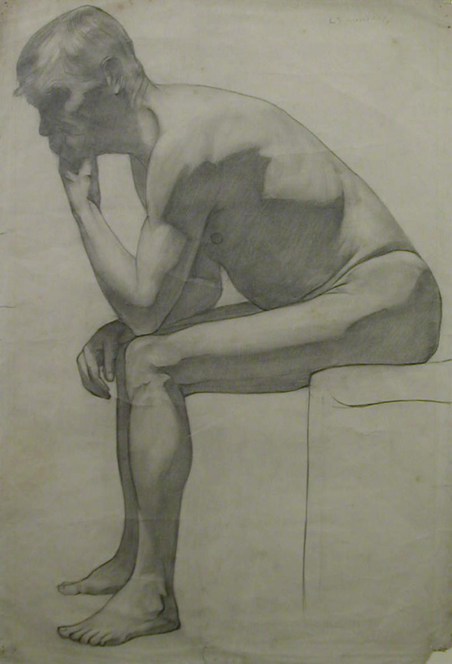 lowry, seated nude