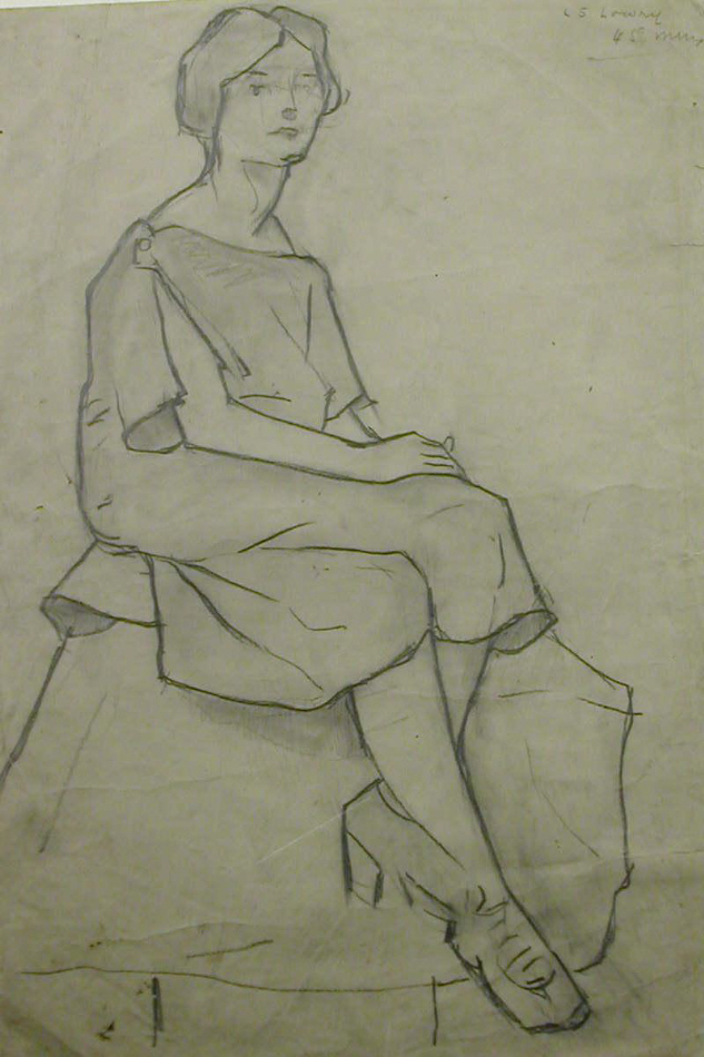 lowry, seated woman