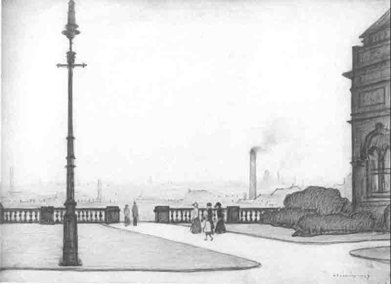 lowry, Terrace Peel Park, original drawing