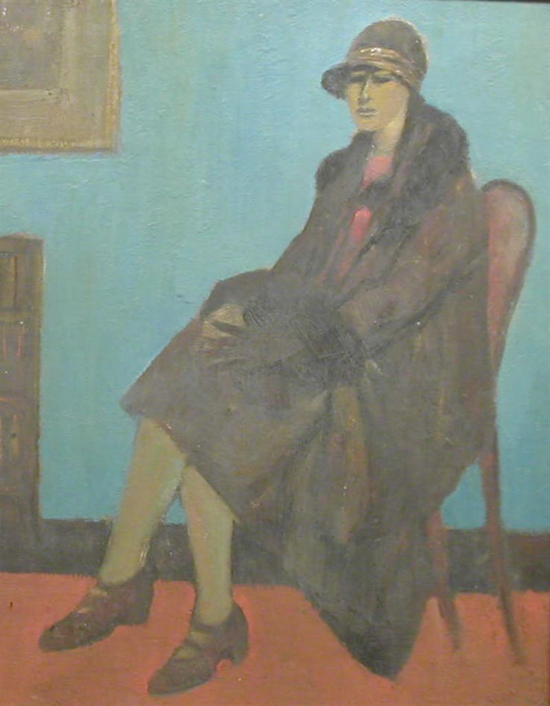 lowry, woman in chair, original drawing
