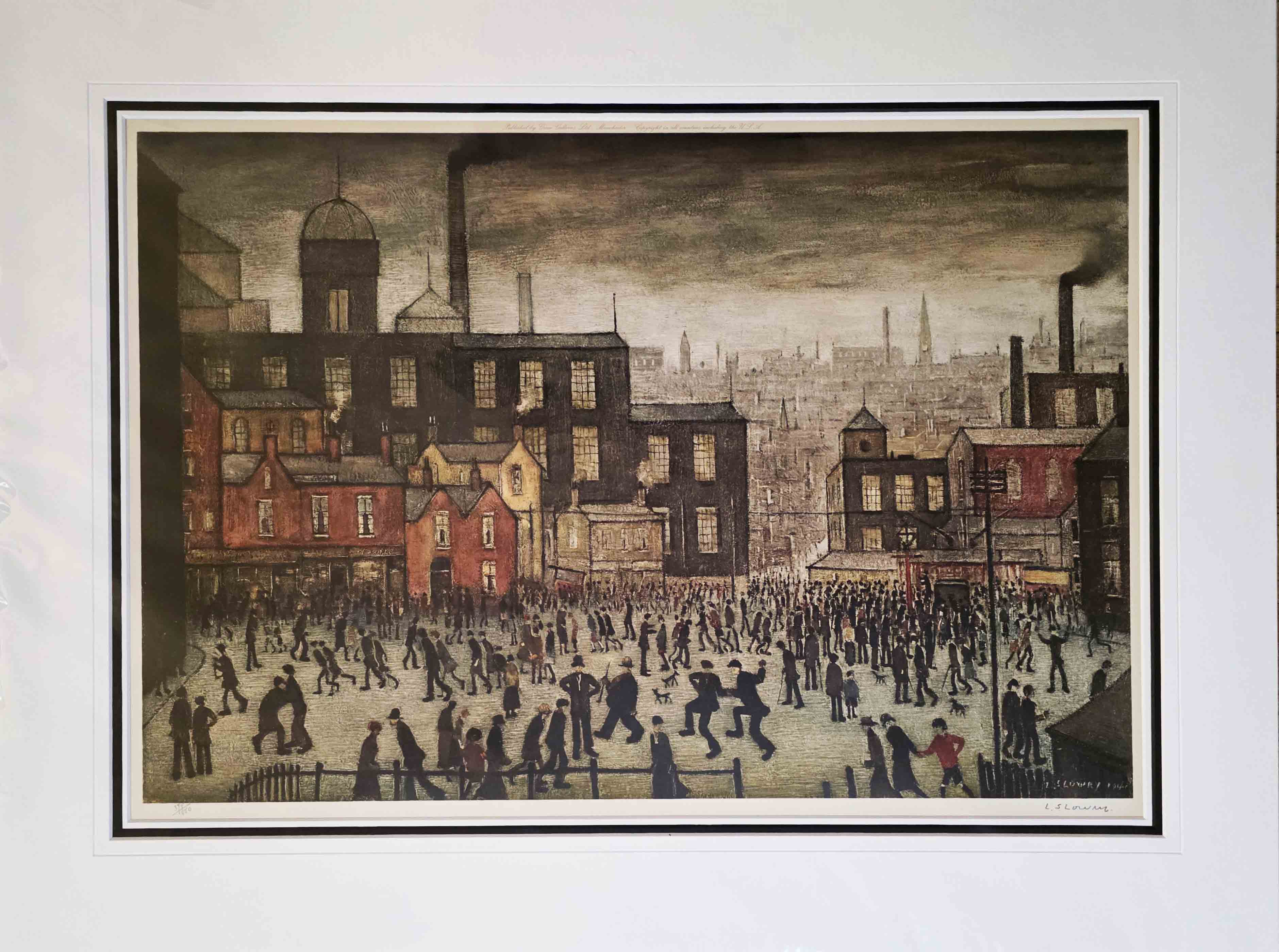 Lowry, Our Town, framed, signed print lslowry