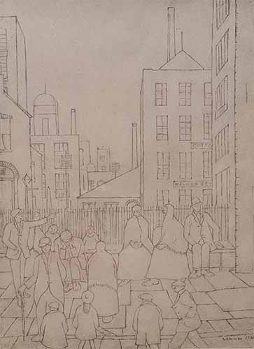 lowry, limited edition print, Outside the mill ls Lowry limited edition prints, Outside the Mill