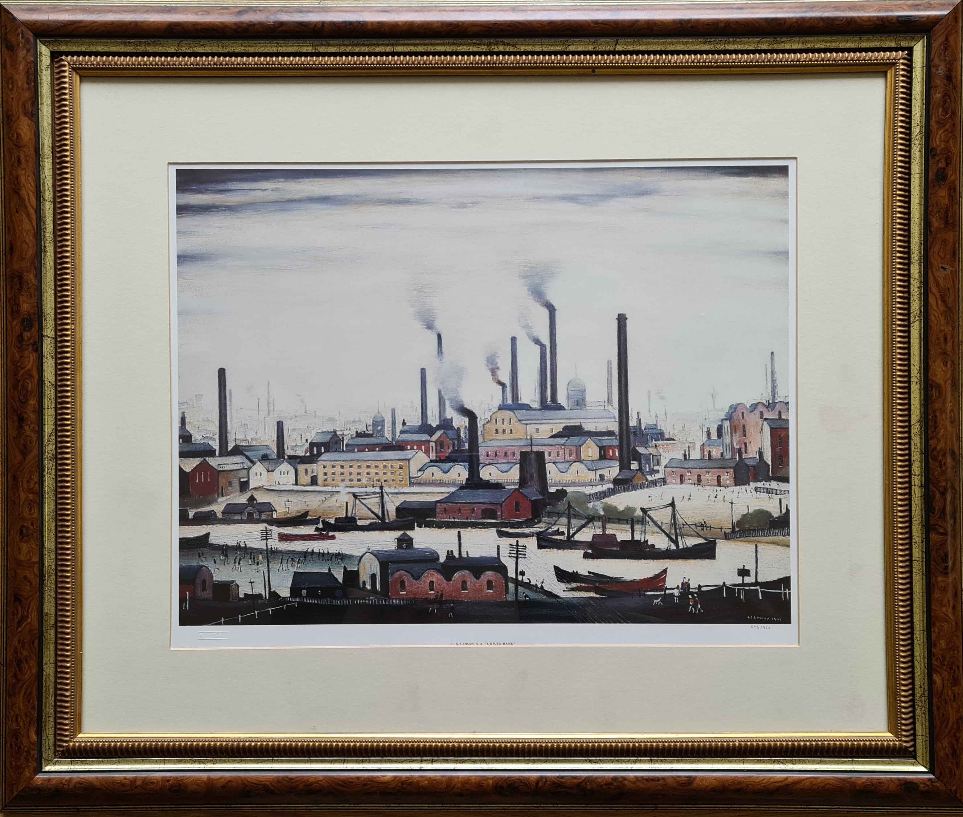 lowry, a river bank, limited edition print