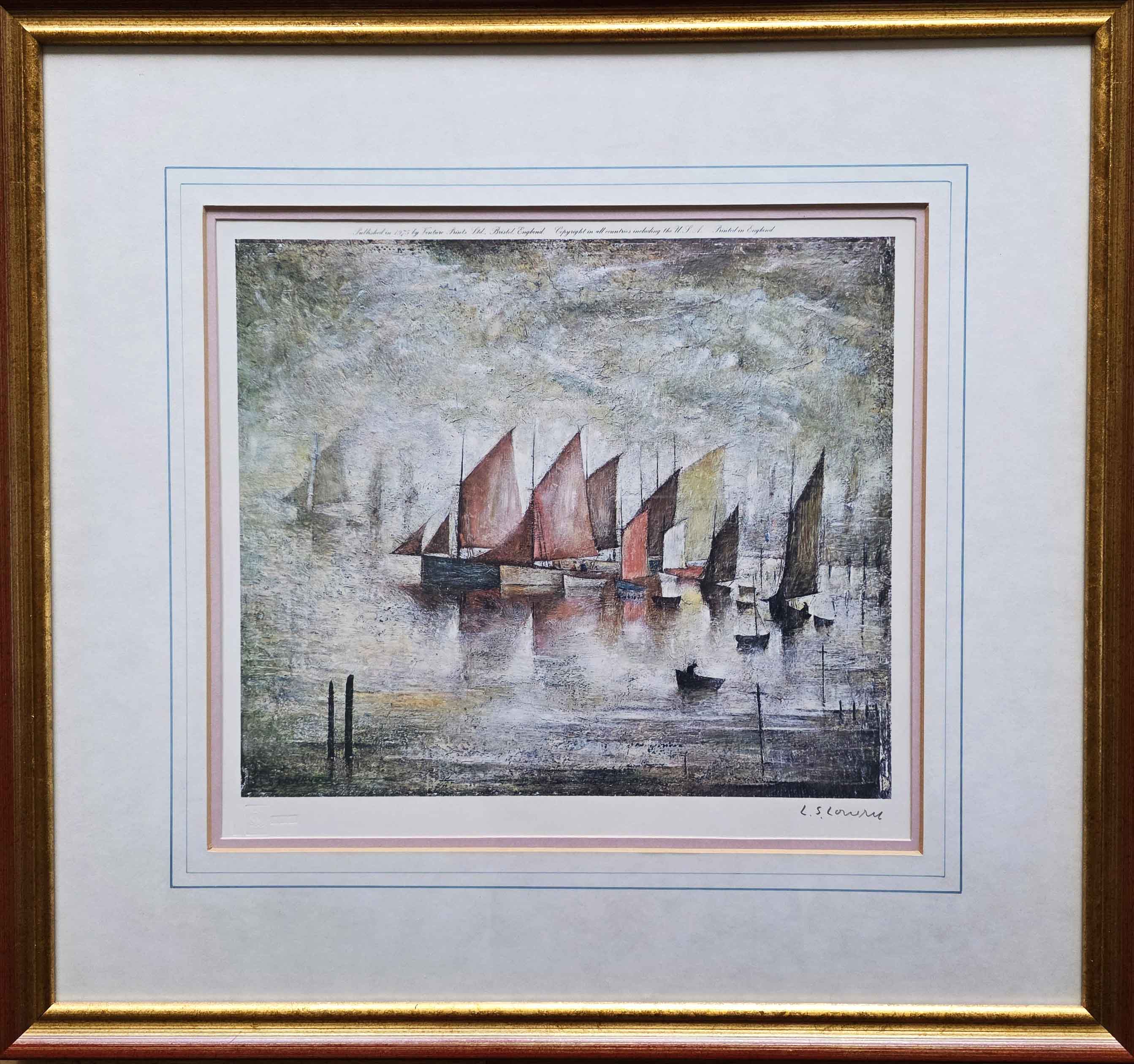 lowry, Sailing Boats, signed print lslowry