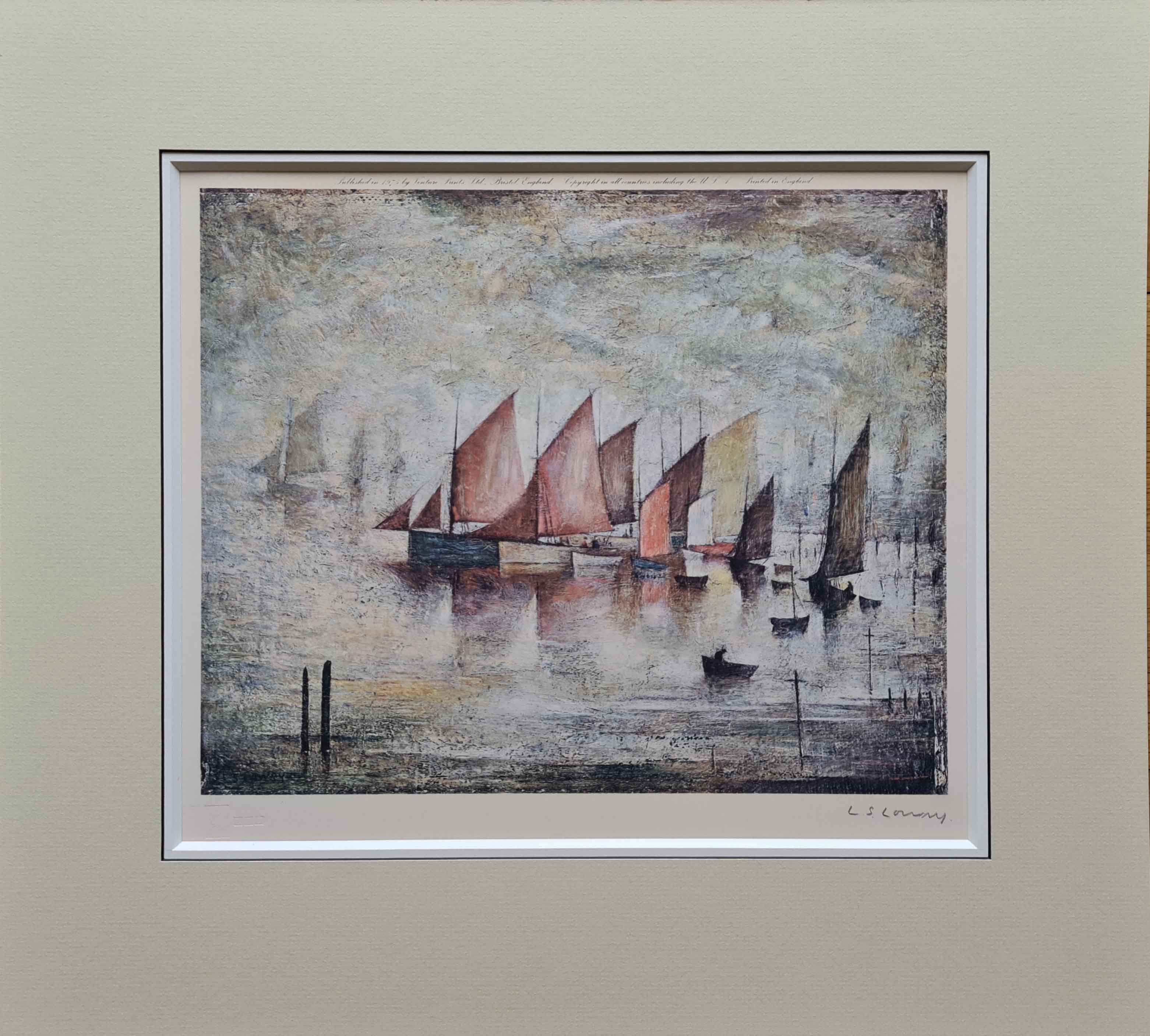 lowry, Sailing Boats, signed print lslowry