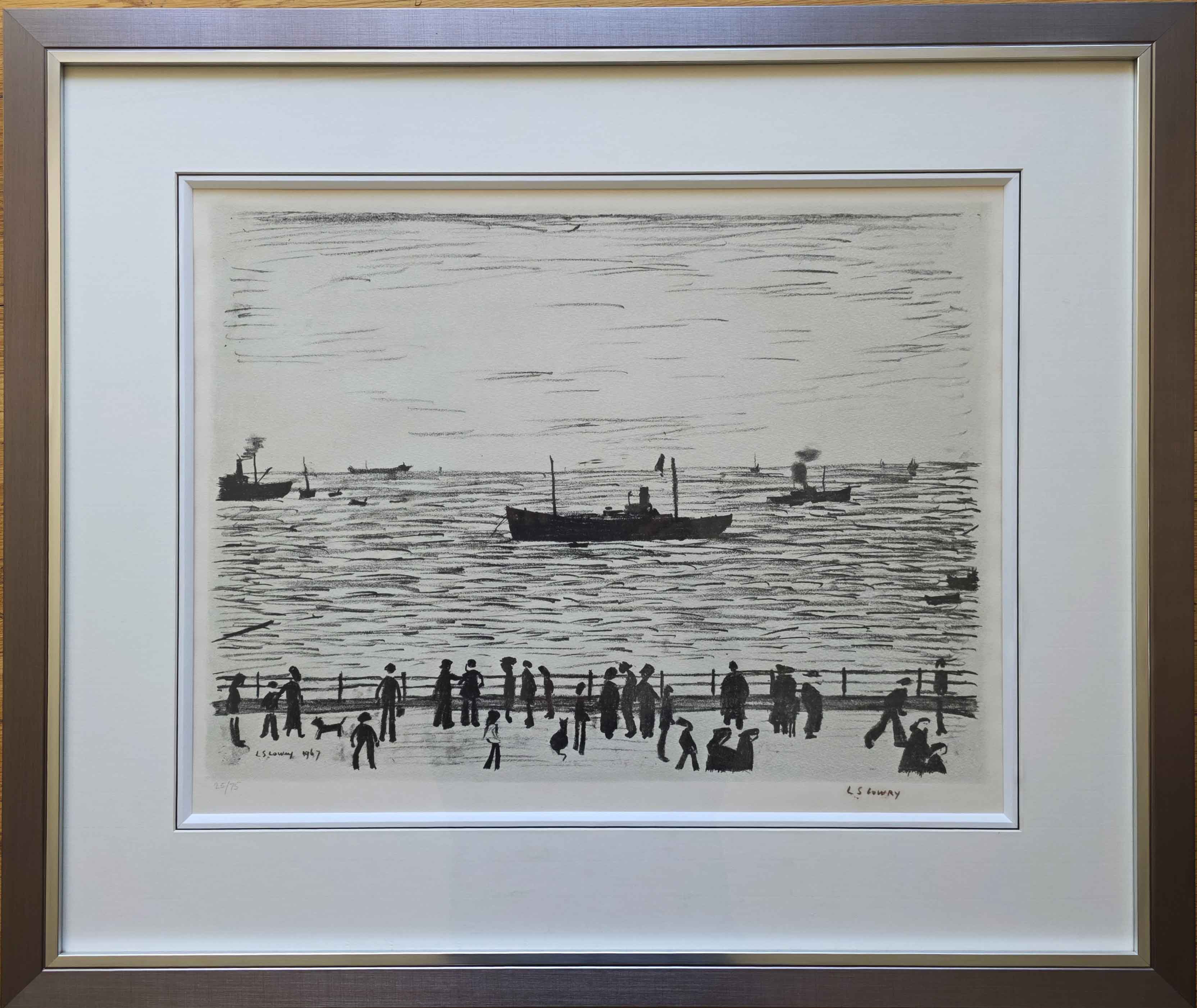 seaside promenade print lowry french bound mount seaside promenade print lowry french bound mount