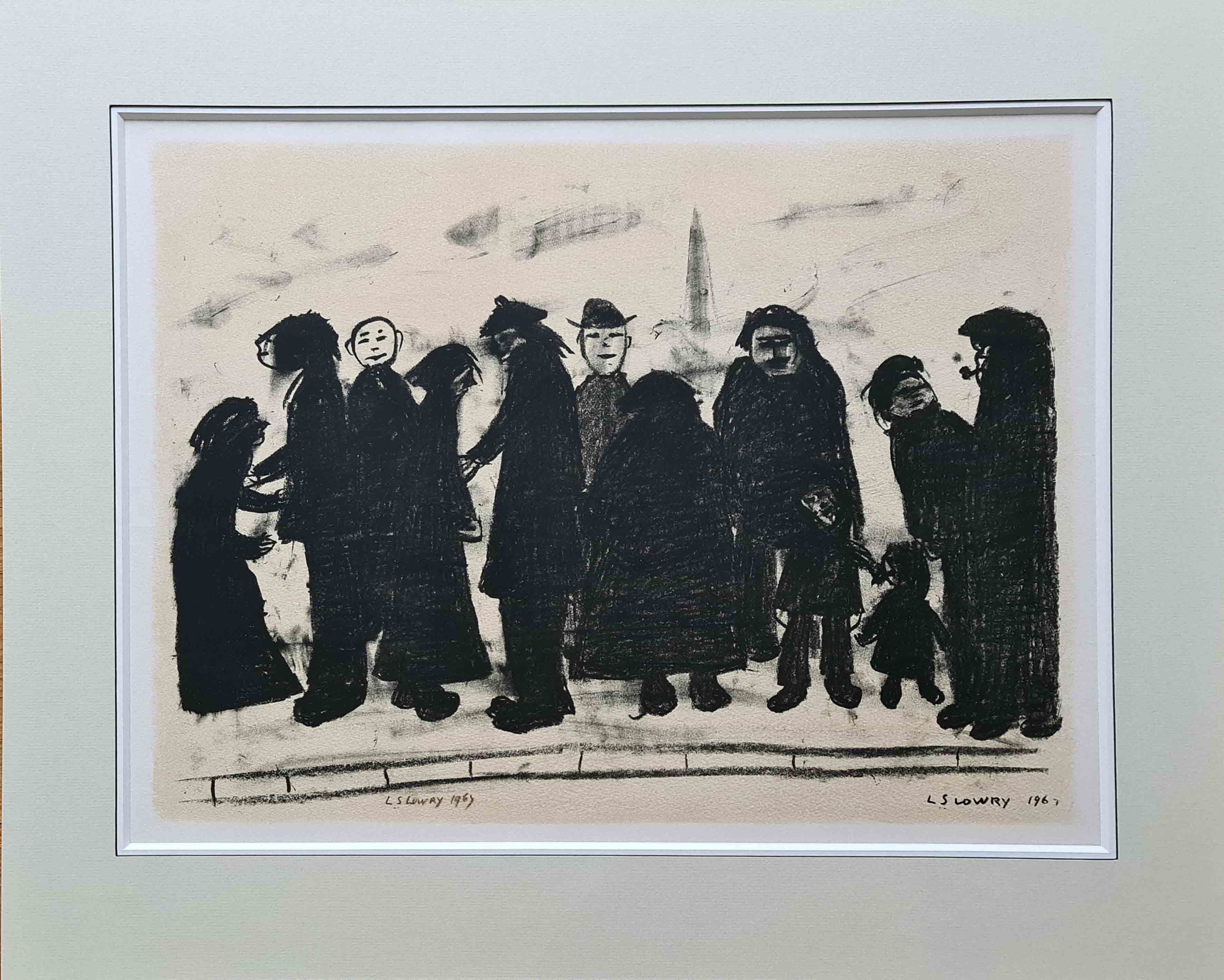 lowry shapes and sizes lithograph signed print