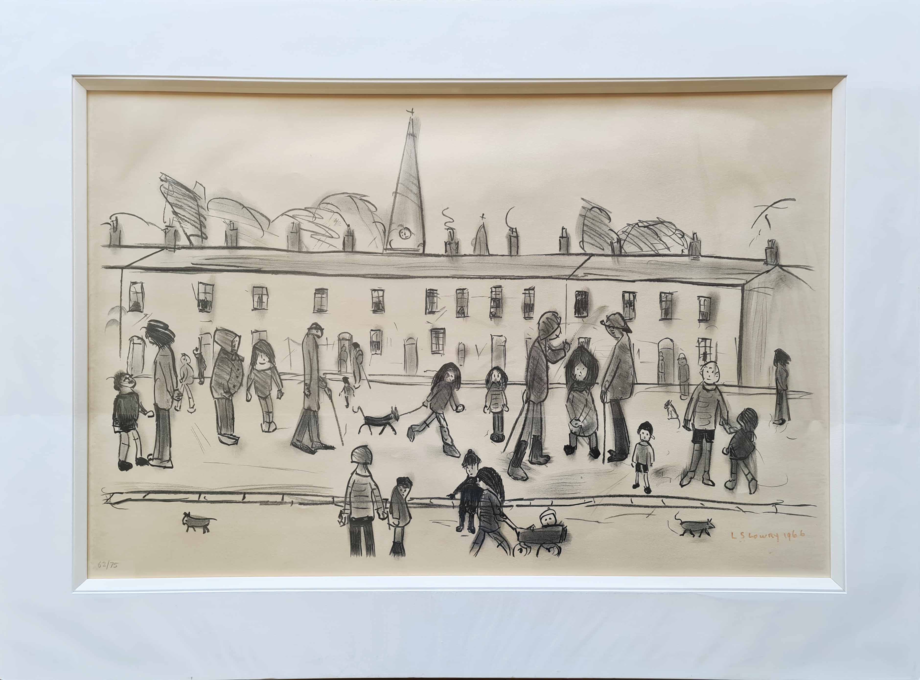 lowry Streetfull of People, signed print lslowry