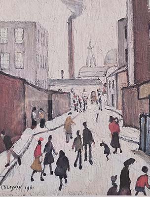 lowry, signed, prints, street scene