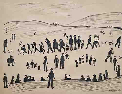 Sunday Afternoon, Lowry original signed limited edition lithograph