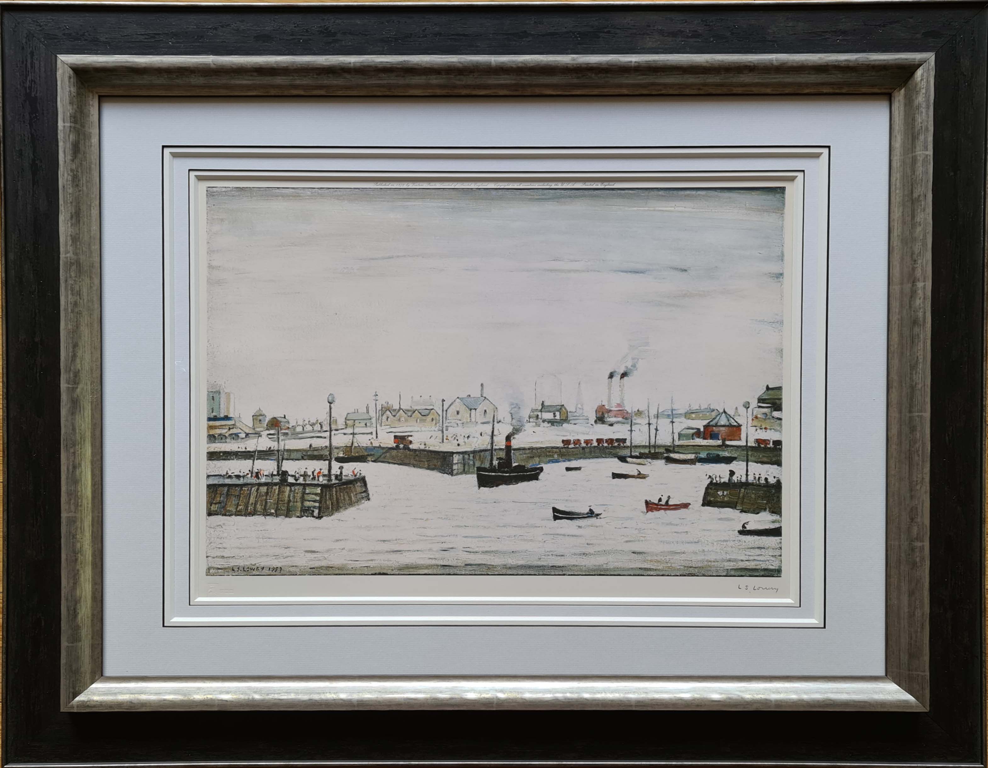 lowry, harbour, signed print lslowry