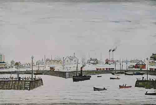 lowry signed prints, the harbour