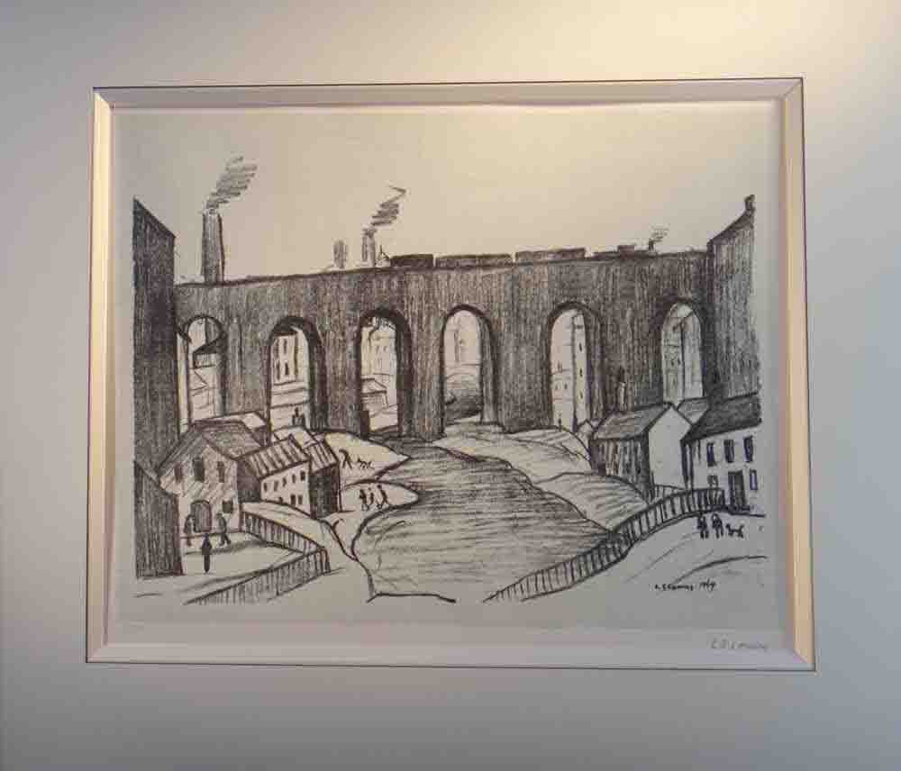 lowry, The Viaduct, Salford, signed print lslowry