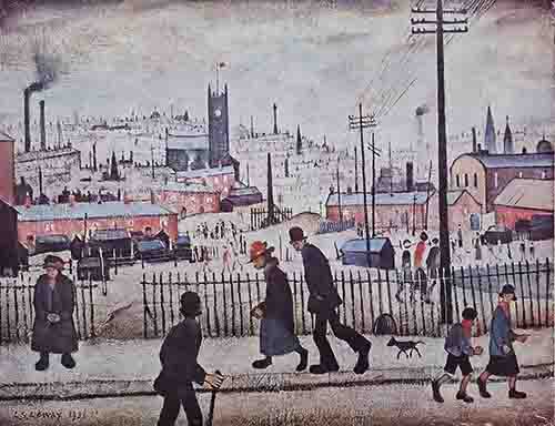 lowry, prints, view of a town